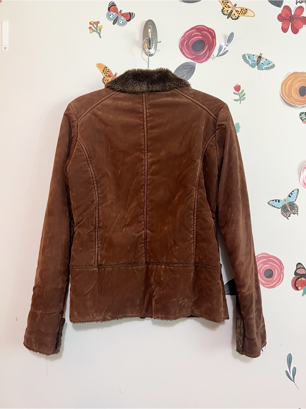 Vintage Brown Velvet Fur Lined Jacket Small - Picture 4 of 9